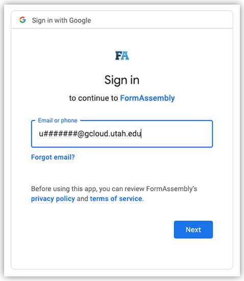 fa signin with gcloud