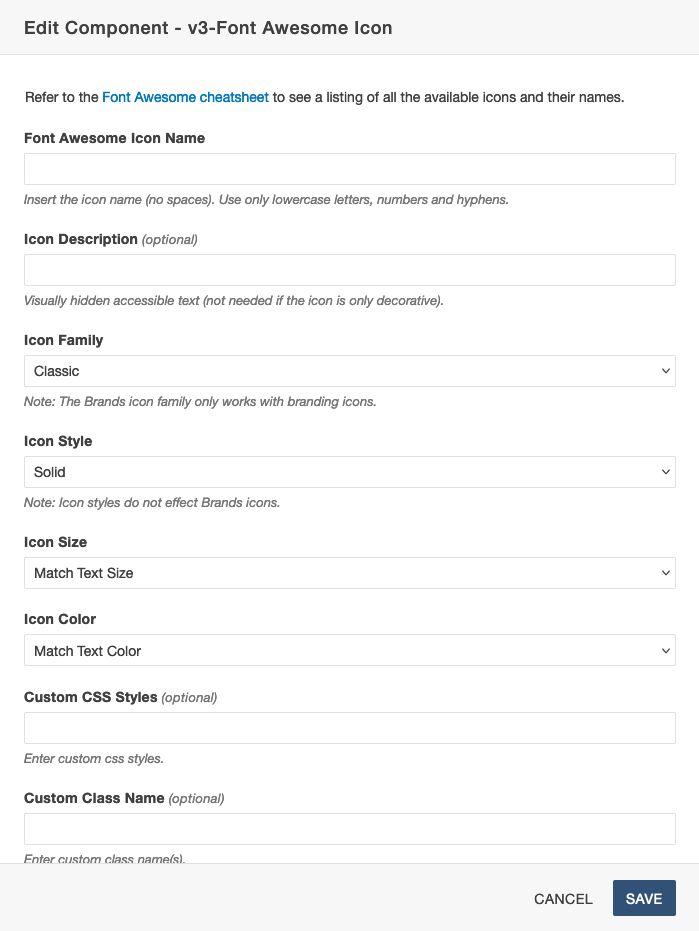 component dialog box