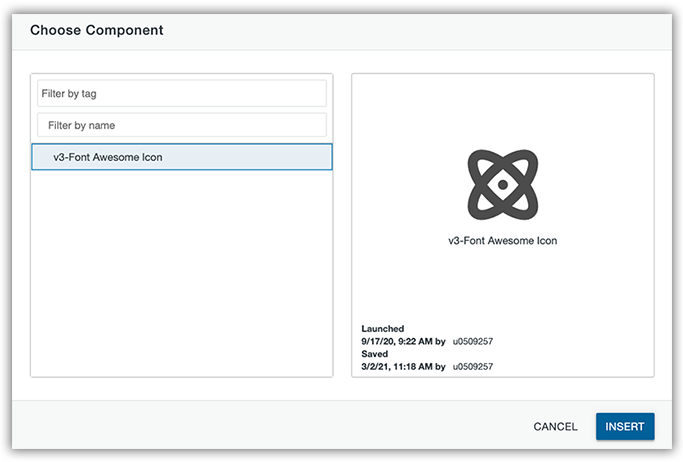 component dialog box