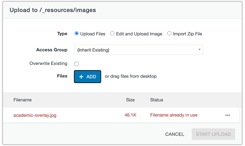 add file existing