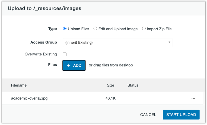 files added to dialog box