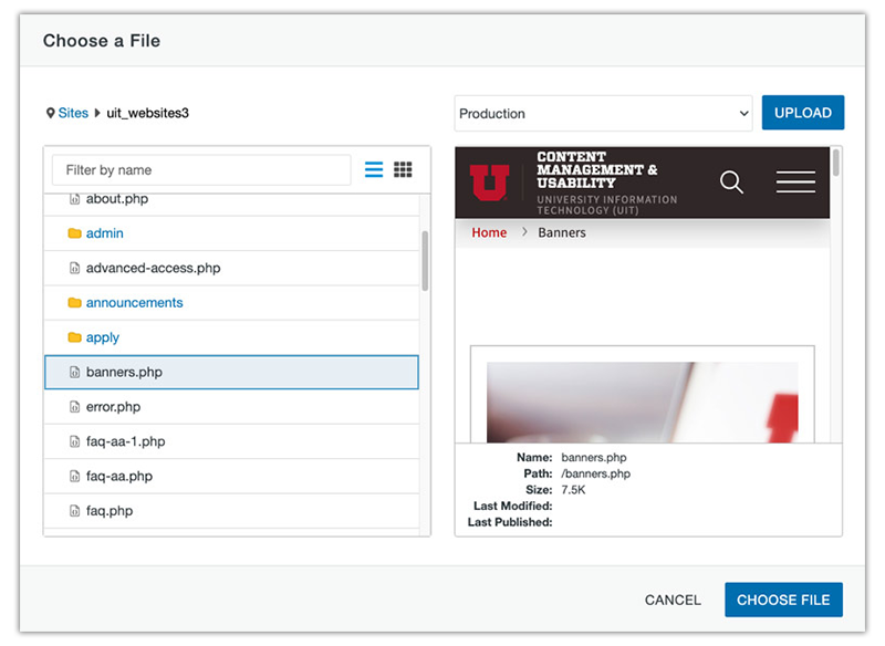 choose file dialog box