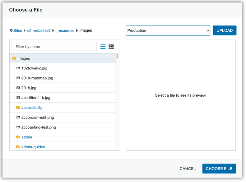 choose file dialog box
