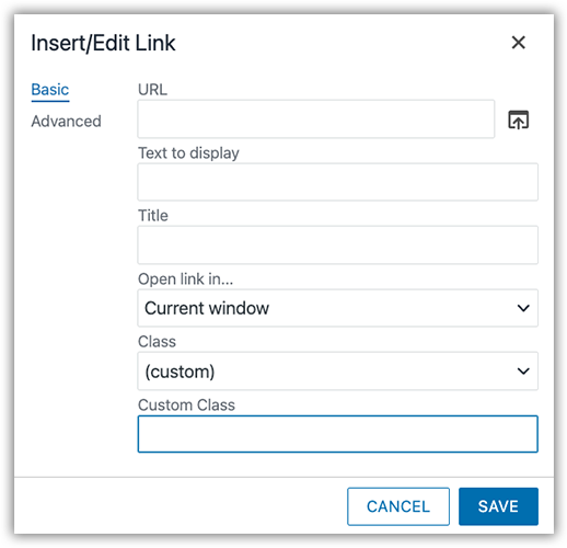 insert edit dialog box