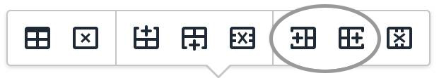add columns quick icon menu