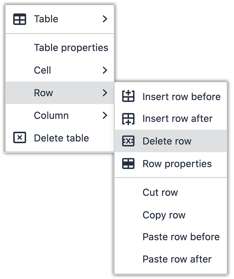 table row delete