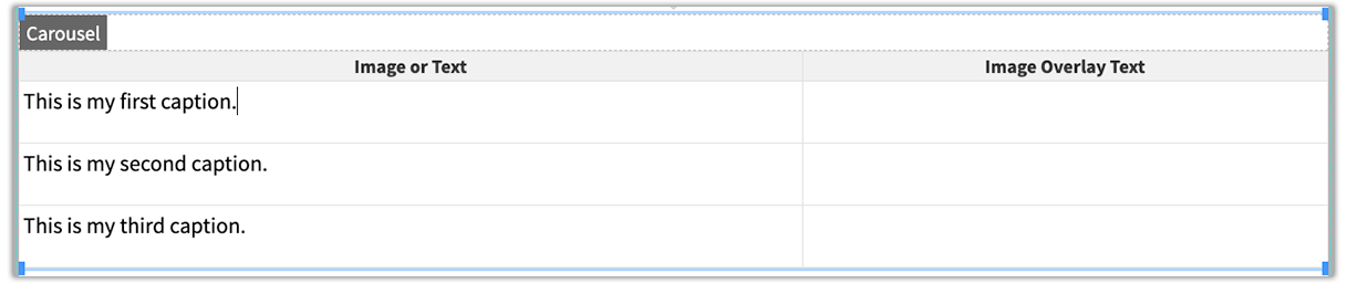 text carousel