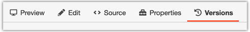 versions tab