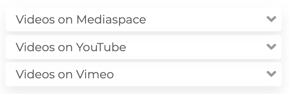 video hosting accordion