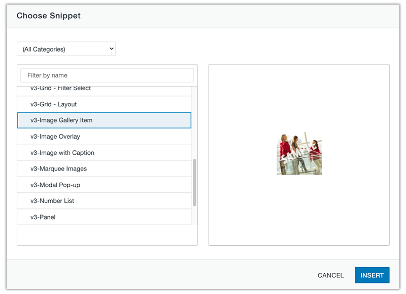 image gallery snippet
