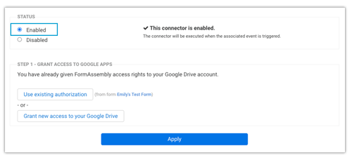 enabled status