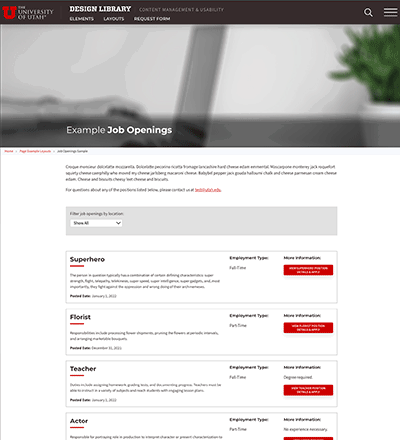 job openings example 1 layout